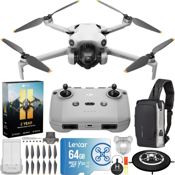 DJI Mini 4 Pro Drone Quadcopter 4K HDR Kit (RC-N2) Extended Warranty Voyager Bundle Online Sale