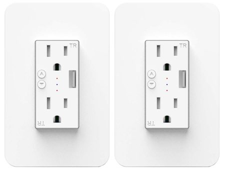 Deco Essentials WFWOTLT Smart WiFi Wall Outlet Plug 2 Pack Online Hot Sale