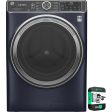 GE 5.0 CU. FT. Capacity Front Load Smart Steam Washer Sapphire Blue + Warranty Fashion