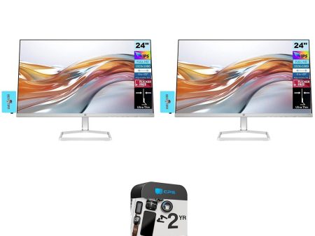 Hewlett Packard 524sw Series 5 23.8  FHD 5ms 100Hz IPS Dual Monitor + 2 Year Warranty Pack For Sale