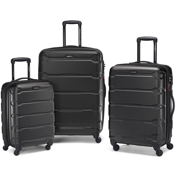 Samsonite Omni Hardside Nested 3pc. Luggage Set, Black w  10pc Accessory Kit For Discount