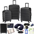 Samsonite Omni Hardside Nested 3pc. Luggage Set, Black w  10pc Accessory Kit For Discount