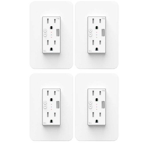 Deco Essentials WFWOTLT Smart WiFi Wall Outlet Plug 4 Pack Supply