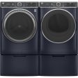 GE 5.0 CU. FT. Capacity Front Load Smart Steam Washer Sapphire Blue + Warranty Fashion