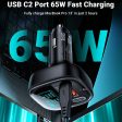 ACEFAST B5 101W 2USB-C+USB-A Metal Car Charger Multi-ports Car Charger Adapter with OLED Smart Display Cheap