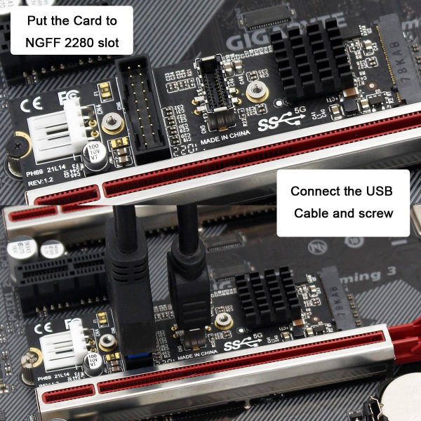 EP-018 NVME NGFF M-Key Express Card to Type-E USB 3.1 Front Panel and USB 3.0 20Pin Socket VL805 Adapter for Motherboard For Discount