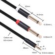 1m Audio Cable 3.5mm to Double 6.35mm Aux Cable 2 Mono 6.35 Jack to 3.5 Male for Phone to Mixer Amplifier Fashion