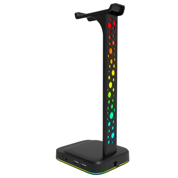 G2 RGB Headphone Stand Gaming Headset Holder Gaming Headset Desk Hook Hanger Mount with 2 USB Chargers and 9 Light Modes on Sale