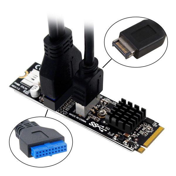 EP-018 NVME NGFF M-Key Express Card to Type-E USB 3.1 Front Panel and USB 3.0 20Pin Socket VL805 Adapter for Motherboard For Discount