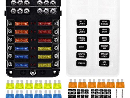 WUPP CS-1469B1 Heat Resistance Car Boat Fuse Box Holder with 6   12-Way Blade Fuse Holder Block Distribution Panel Board Online Sale