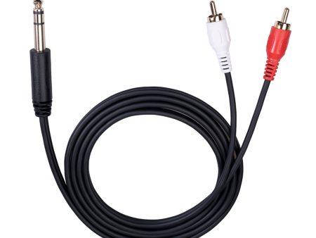 1.5m 6.35mm Male to Dual RCA Male Audio Cable HiFi Stereo Aux Adapter Splitter Cable Cord for Mixer For Cheap