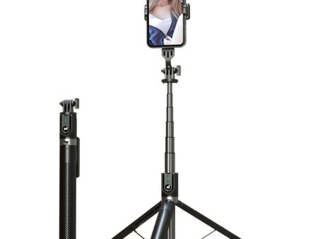 P100 1.8m Aluminum Alloy Portable Selfie Stick Retractable Tripod Stand 360-Degree Rotating Phone Holder for Photography Supply