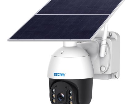 ESCAM QF724 Solar Power 3.0MP Camera Two-way Audio Talk PIR Night Vision Surveillance PT Camera - EU Plug For Discount