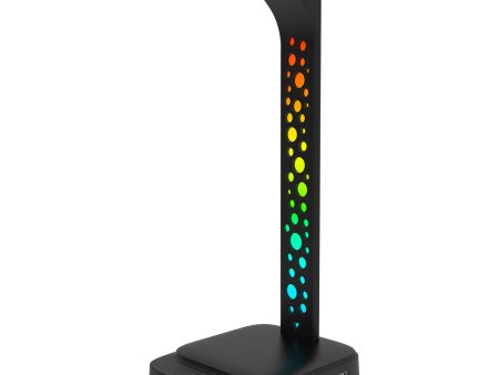 G2 RGB Headphone Stand Gaming Headset Holder Gaming Headset Desk Hook Hanger Mount with 2 USB Chargers and 9 Light Modes on Sale