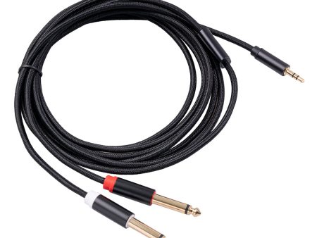 1m Audio Cable 3.5mm to Double 6.35mm Aux Cable 2 Mono 6.35 Jack to 3.5 Male for Phone to Mixer Amplifier Fashion