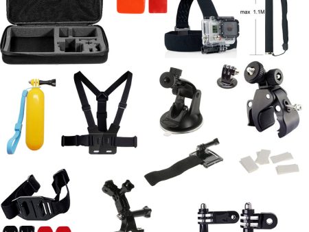 36-in-1 Outdoor Accessories Kit with Chest Belt, Headstrap, Monopod for GoPro Hero 4 3+ 3 2 1 SJ4000 5000 6000 Xiaomi Yi For Sale