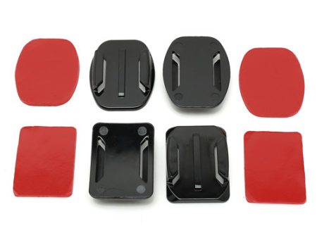 2 Curved Surface + 2 Flat Surface Adapters + 4 Adhesive Mount Stickers for GoPro Hero 1 2 3 Sale