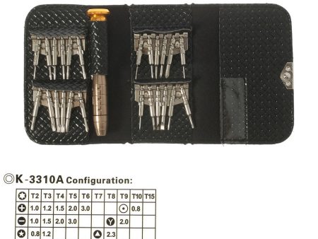 Kaisi Versatile Screwdriver Set Repair Kit with Leather Case for Smartphones and Digital Devices Supply