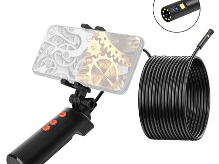 F280 10m Hard Wire 8mm Dual Lens HD Hand-held WiFi Industrial Endoscope Dimmable 9-LED Waterproof Pipe Inspection Camera Sale