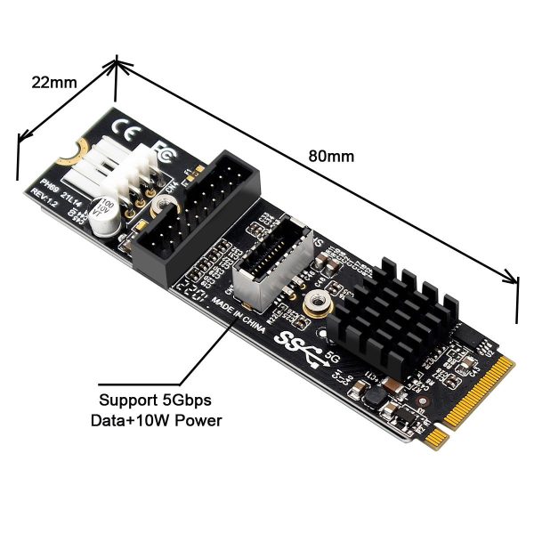 EP-018 NVME NGFF M-Key Express Card to Type-E USB 3.1 Front Panel and USB 3.0 20Pin Socket VL805 Adapter for Motherboard For Discount