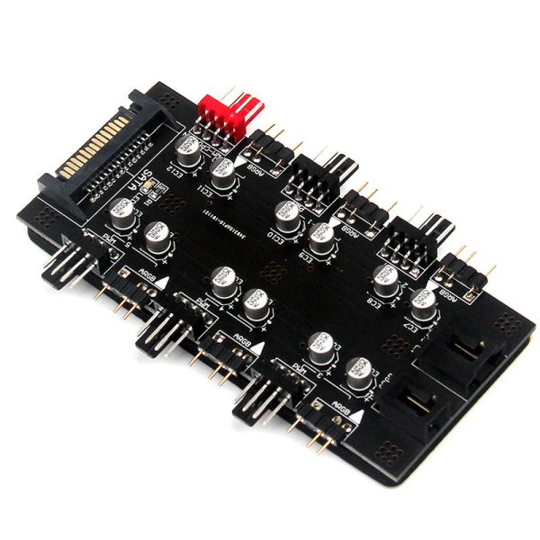 Computer Motherboard SATA 1 to 6 PWM   ARGB Hub 4-Pin Fan Hub 5V 3-Pin RGB Converter Supply