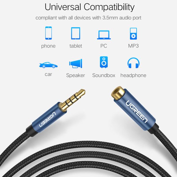 UGREEN 5m 3.5mm Male to Female Audio Extension Cable for Phone Tablet PC Headphone AUX Cord Cheap