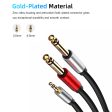 035 3.5mm to Dual 6.35mm 6.5mm Male to Male AUX Audio Cable for Phone MP3 Speaker 1.8m Online