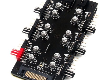 Computer Motherboard SATA 1 to 6 PWM   ARGB Hub 4-Pin Fan Hub 5V 3-Pin RGB Converter Supply