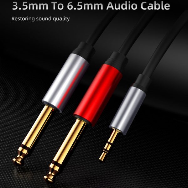 035 3.5mm to Dual 6.35mm 6.5mm Male to Male AUX Audio Cable for Phone MP3 Speaker 1.8m Online