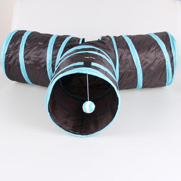 3 Channels Folding Pet Dog Toy Tunnel Roll Puppy Cat Sleeping Tents Bed with Bell Ball Online Hot Sale