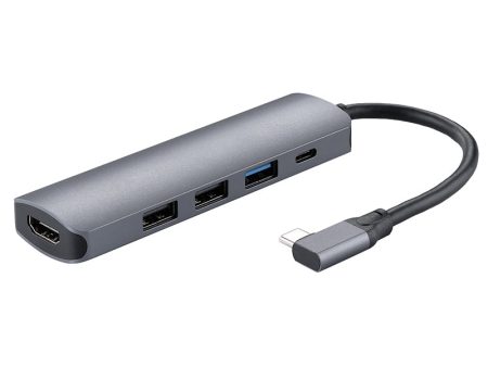 5 in 1 Type C Hub with 4K HD Output USB 3.0 + 2x USB 2.0 Port Support 100W PD Charging Online now