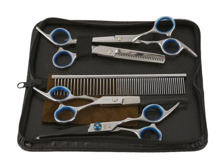 6PCS Set Professional Pets Grooming Scissors Set Shears Hairdressing Haircut Tools Kit Hot on Sale