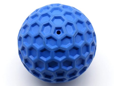 Honeycomb Ball Natural Rubber Pet Teeth Massage Ball Dog Chewing Bite Toy with Squeaky Sound Hot on Sale