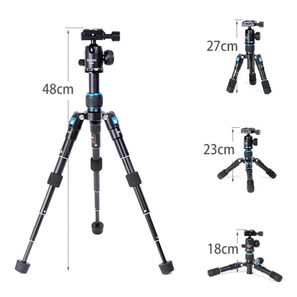 BEXIN MS08 Professional Tabletop Aluminum Alloy Photography Tripod for Phone Camera Supply