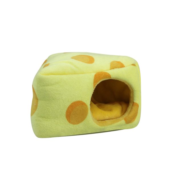 TG-PB081 Winter Warm Hamster Bed Cheese Shaped Pet Sleeping Nest for Small Furry Animal Supply