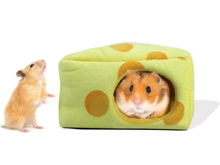 TG-PB081 Winter Warm Hamster Bed Cheese Shaped Pet Sleeping Nest for Small Furry Animal Supply