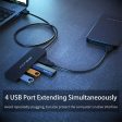 ACASIS AB2-L412 1.2m Cable 4 Ports USB2.0 Hub 480Mbps Data Transmission USB Hub Splitter Hot on Sale