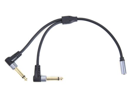 3.5mm Female to Double 6.35mm Mono Male Audio Cable Gold-plated Adapter Cable For Cheap