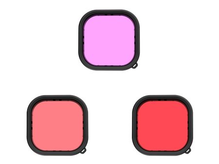 TELESIN 3 in 1 Waterproof Case Filters for GoPro Hero 9 Red Pink Purple Lens Filter Set Discount