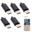 5PCS Lot DIY 24Pin USB Type-C USB-C Male OTG Host Type 5.1k Resistor with Black Housing Cover on Sale