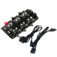 Computer Motherboard IDE 1 to 6 PWM ARGB Hub 4-Pin Fan Adapter 5V 3-Pin RGB Converter Fashion